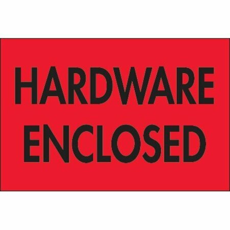 BSC PREFERRED 2 x 3'' - ''Hardware Enclosed'' Fluorescent Red Labels S-1125